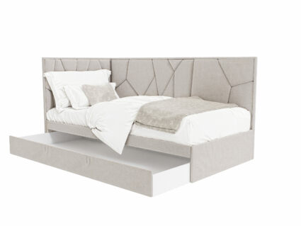 Кровать Beautyson Helga угловая (с ящиком) велюр Formula 697 зеленый 332